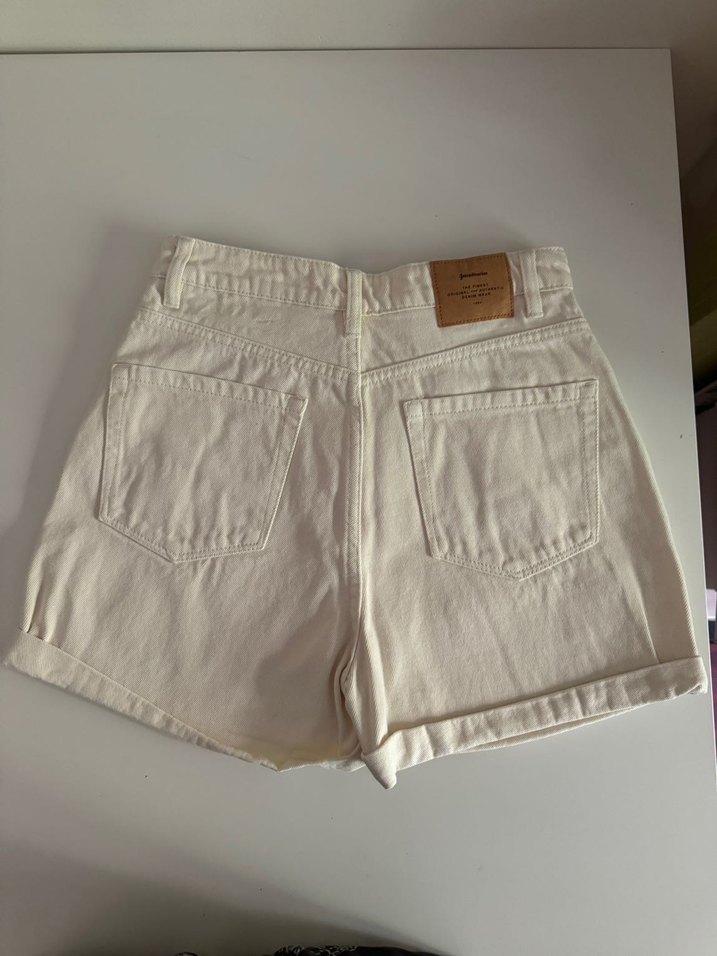 Beyaz Kadın  Mini Şort - Görsel 2