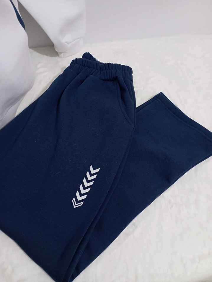 Erkek Beyaz Fermuarlı Kapüşonlu Eşofman Takımı - Görsel 4