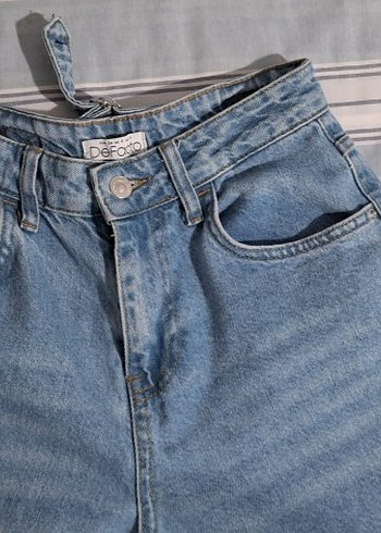 Mavi Düğmeli Baggy Kadın Kot Pantolon - Görsel 4