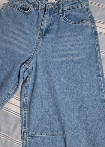 Mavi Düğmeli Baggy Kadın Kot Pantolon - Görsel 5