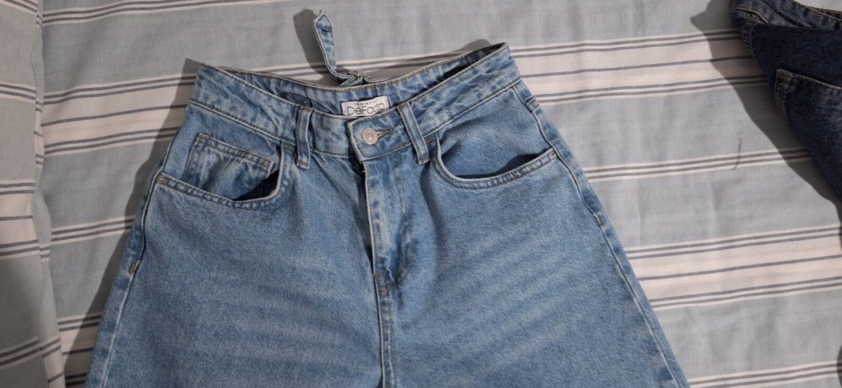 Mavi Düğmeli Baggy Kadın Kot Pantolon - Görsel 4