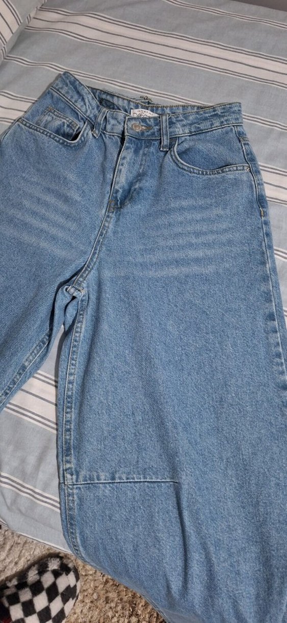 Mavi Düğmeli Baggy Kadın Kot Pantolon - Görsel 5