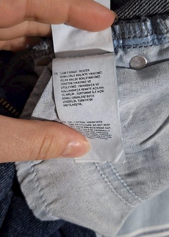 Lacivert Kadın Denim Salaş Pantolon - Görsel 5