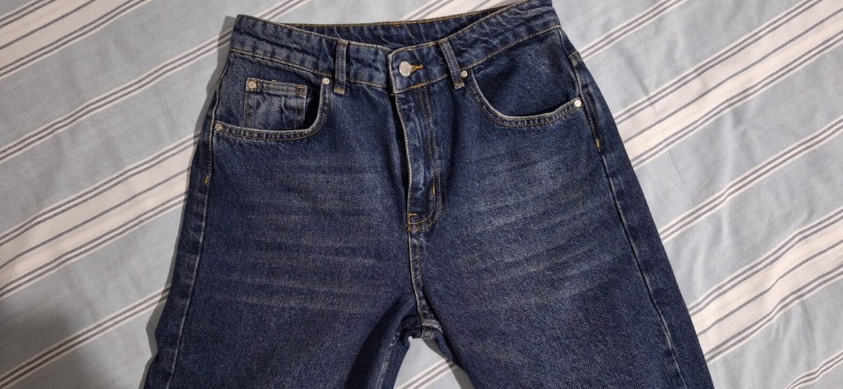 Lacivert Kadın Denim Salaş Pantolon - Görsel 3