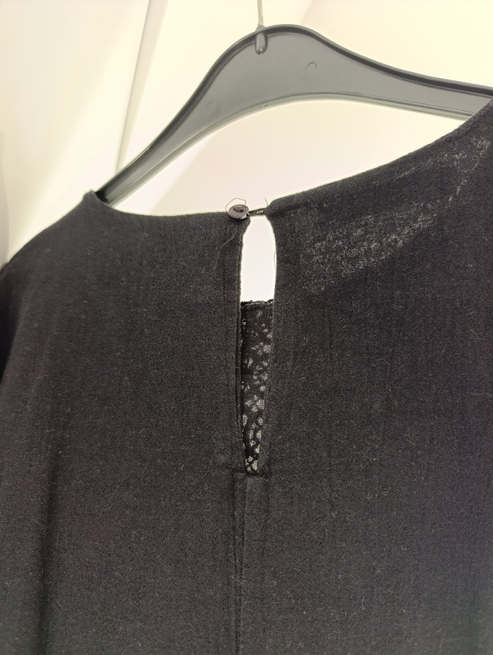 Siyah midi bohem tarzda nakışlı elbise - Görsel 4