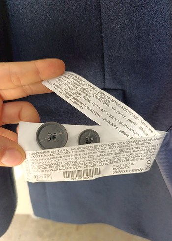 Kadın Lacivert Düğmeli Midi Kaban - Görsel 4