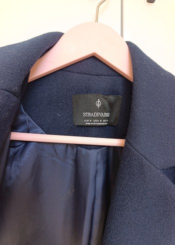 Kadın Lacivert Düğmeli Midi Kaban - Görsel 3