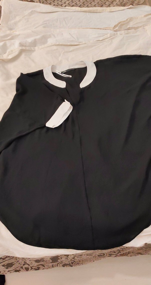 Düğmeli Siyah Hamile Bluz - Görsel 2