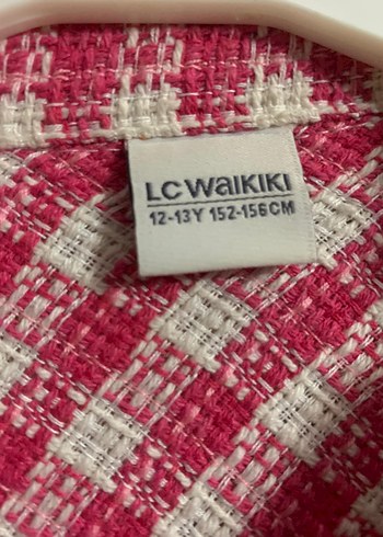 Düğmeli Pembe Kareli Kız çocuk Gömlek - Görsel 4