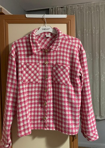 Düğmeli Pembe Kareli Kız çocuk Gömlek - Görsel 2