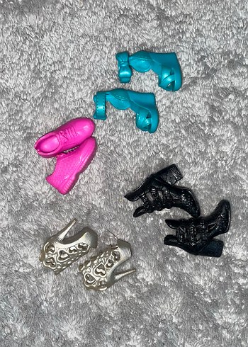 Mor Desenli barbie elbisesi ve ayakkabılar - Görsel 4