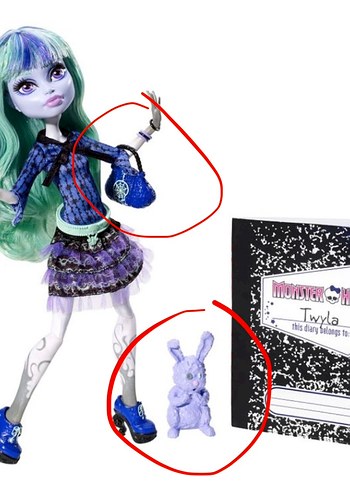 monster high g1 Twyla nın tavşanı ve çantası - Görsel 2