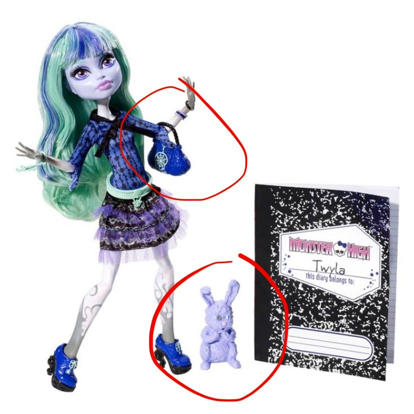 monster high g1 Twyla nın tavşanı ve çantası - Görsel 2