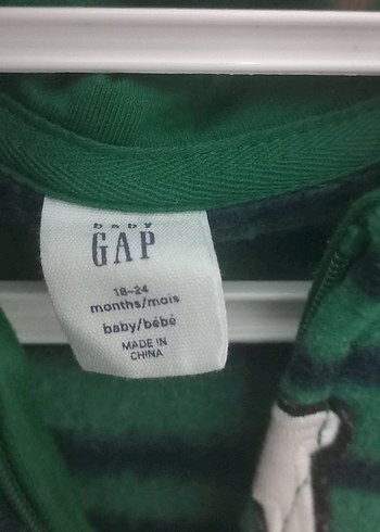 Bebek için yeşil desenli sweetshirt önden fermuarlı - Görsel 3