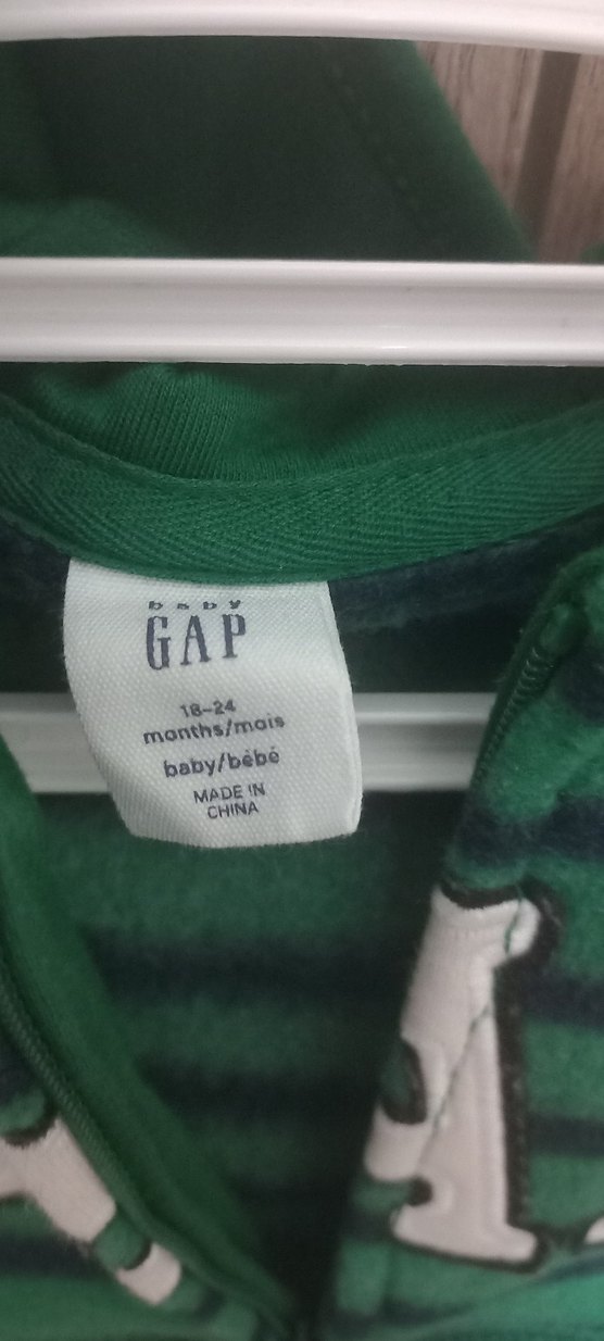 Bebek için yeşil desenli sweetshirt önden fermuarlı - Görsel 3