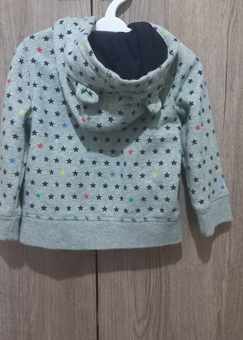 Gri Baskılı Baby GAP Bebek sweetshirt fermuarlı - Görsel 2