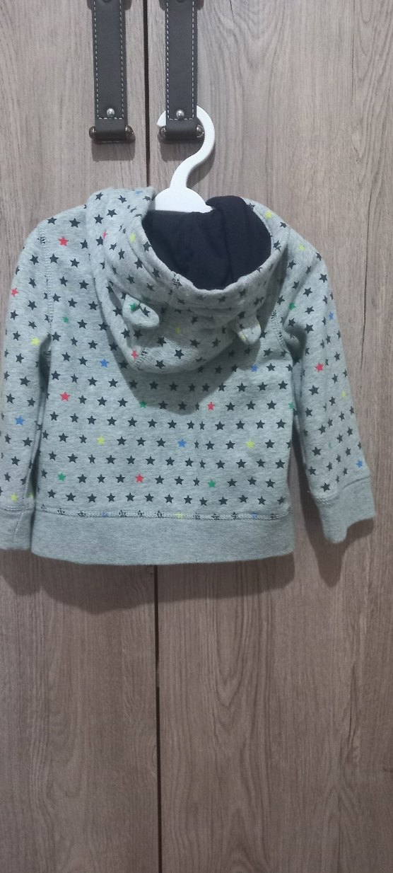 Gri Baskılı Baby GAP Bebek sweetshirt fermuarlı - Görsel 2