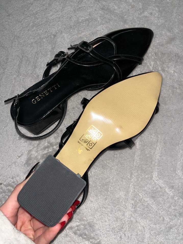 Siyah Parlak Tokalı Topuklu Ayakkabı - Görsel 5