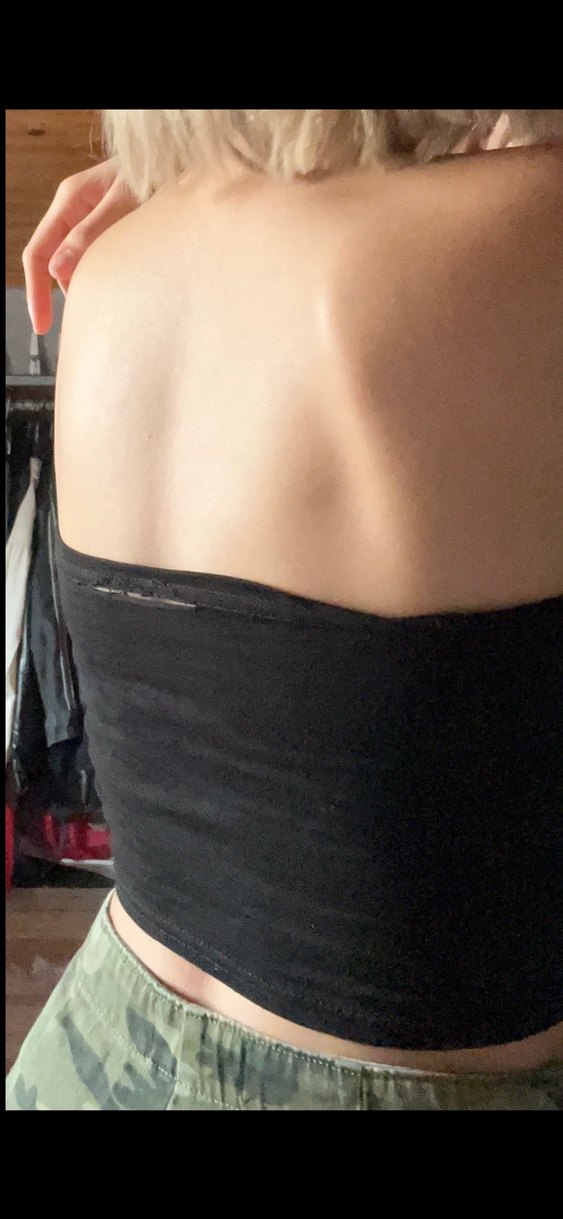 Straplez Baskılı Siyah Kadın Büstiyer - Görsel 2