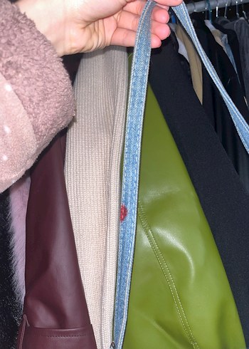 Mavi Kot Kumaşlı Tokalı Kadın Çantası - Görsel 3