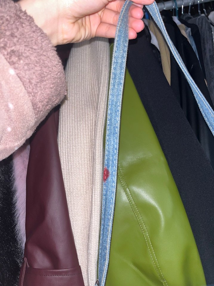 Mavi Kot Kumaşlı Tokalı Kadın Çantası - Görsel 3