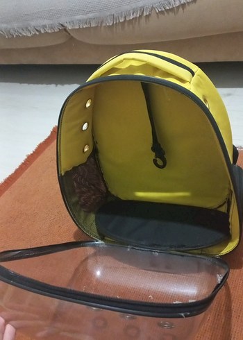 Sarı Şeffaf Kedi Taşıma Sırt Çantası - Görsel 5