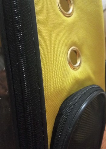 Sarı Şeffaf Kedi Taşıma Sırt Çantası - Görsel 6