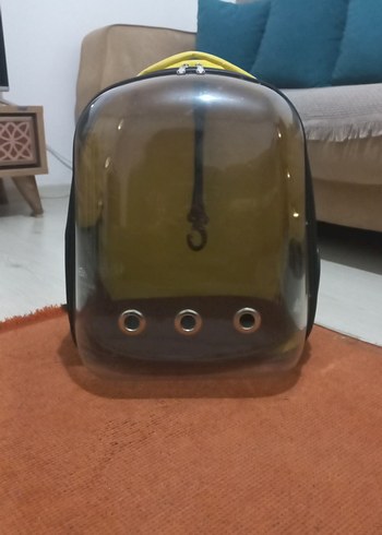 Sarı Şeffaf Kedi Taşıma Sırt Çantası - Görsel 2