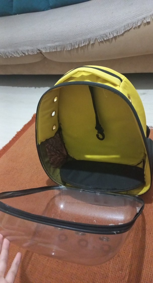 Sarı Şeffaf Kedi Taşıma Sırt Çantası - Görsel 5