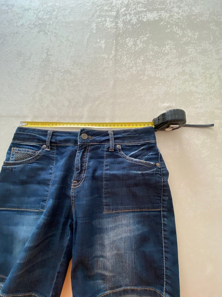 Mango Jeans Taş Işlemeli Koyu Yıkama Şort - Görsel 5