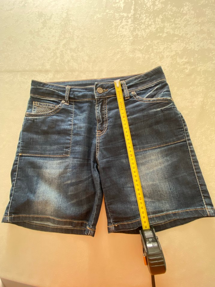 Mango Jeans Taş Işlemeli Koyu Yıkama Şort - Görsel 3