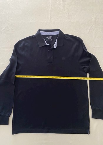 Tertemiz Hang Ten Siyah %100 Pamuk Polo Yaka Sweatshirt Erkek L - Görsel 4