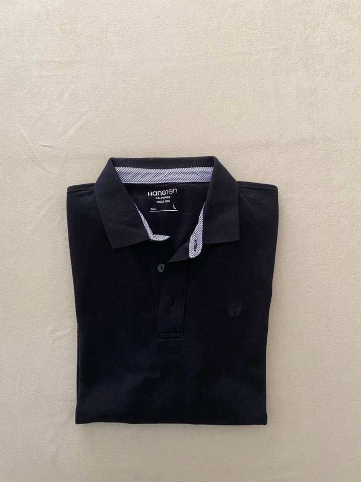 Tertemiz Hang Ten Siyah %100 Pamuk Polo Yaka Sweatshirt Erkek L - Görsel 2