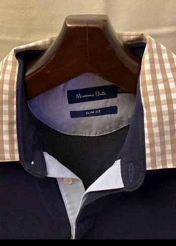 Massimo Dutti Slim Fit Lacivert PoloTişört Pötikare Yaka Detaylı - Görsel 3