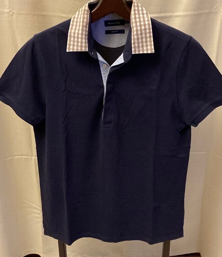 Massimo Dutti Slim Fit Lacivert PoloTişört Pötikare Yaka Detaylı - Görsel 4