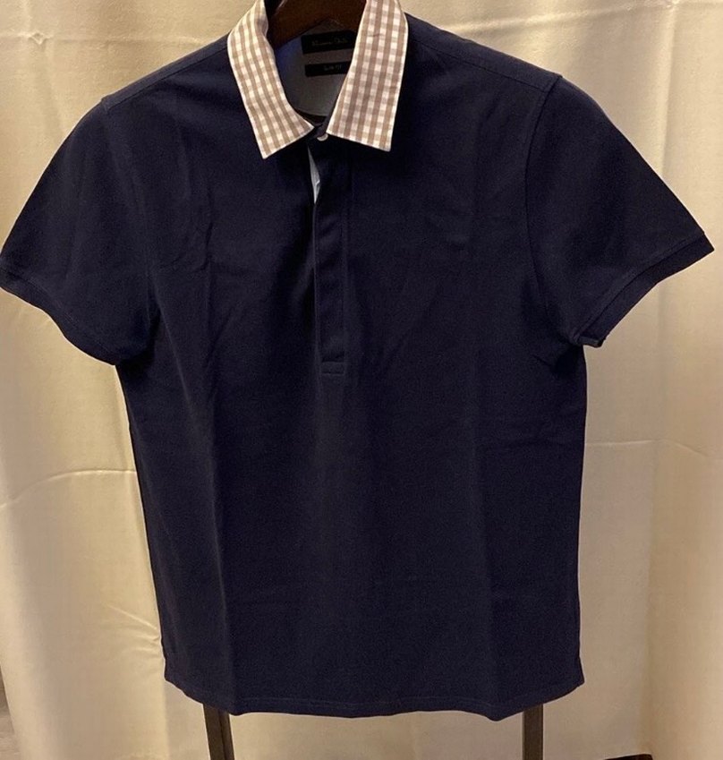 Massimo Dutti Slim Fit Lacivert PoloTişört Pötikare Yaka Detaylı - Görsel 5