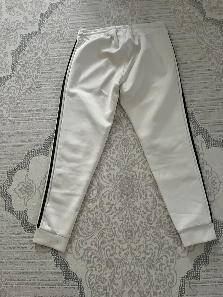 Erkek Beyaz Rahat Kesim Spor Eşofman Altı - Görsel 4