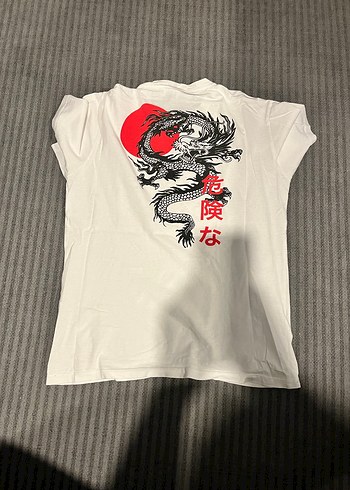 Beyaz Pamuklu Baskılı Hamile Tişört - Görsel 2