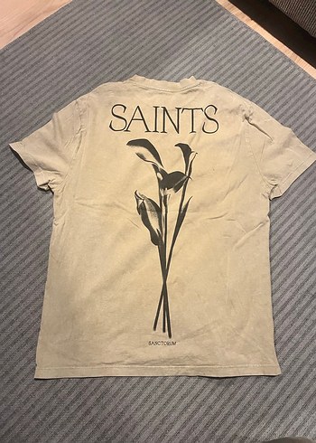 Bej Keten Kumaş Basic Tişört - Görsel 2