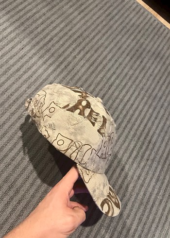 Bej Retro Desenli  Şapka - Görsel 2