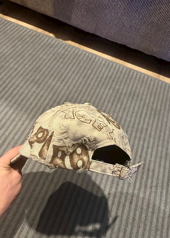 Bej Retro Desenli  Şapka - Görsel 3