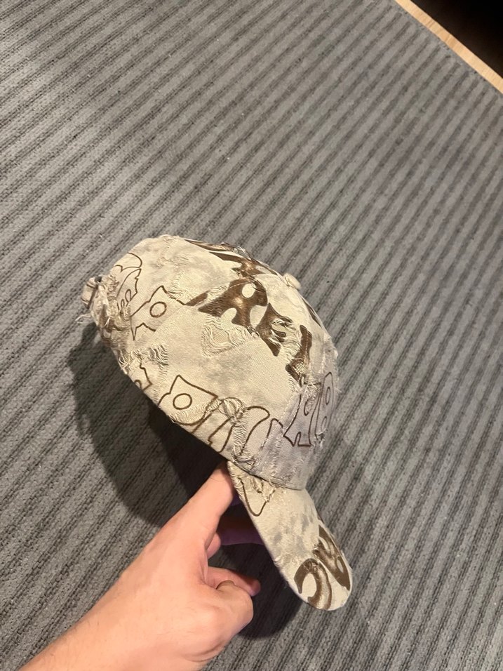 Bej Retro Desenli  Şapka - Görsel 2