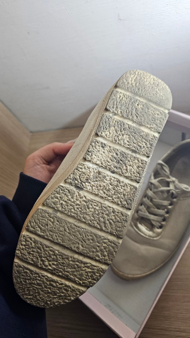 Bej Süet Kadın Spor Ayakkabı - Görsel 3