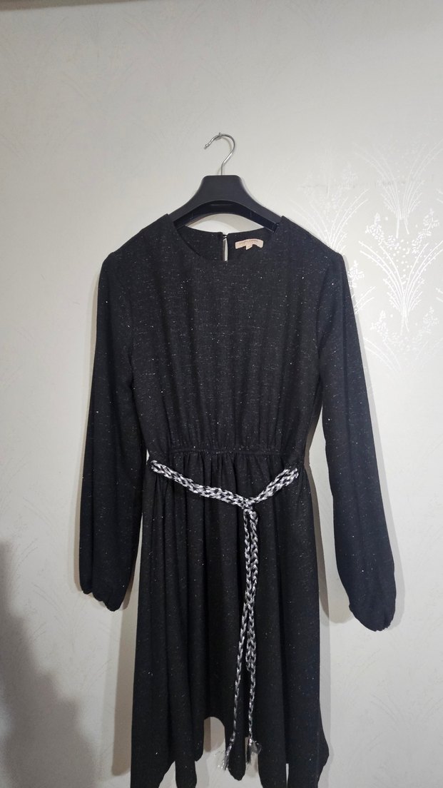 Kadın Siyah Uzun Kollu Triko Elbise Pierre Cardin - Görsel 3