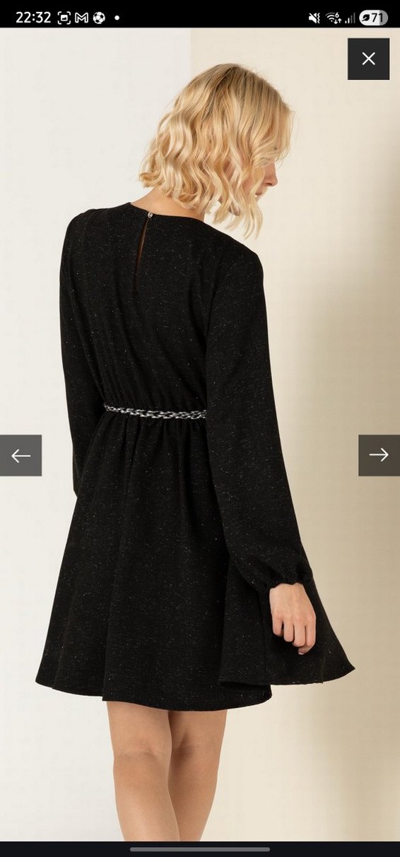 Kadın Siyah Uzun Kollu Triko Elbise Pierre Cardin - Görsel 2