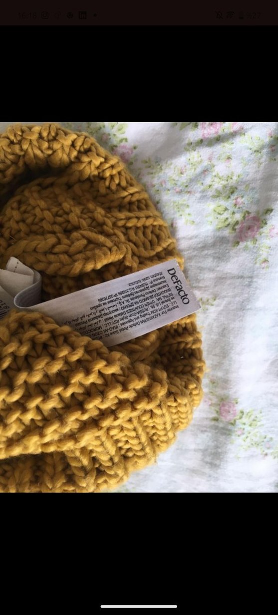 Defacto Sarı Örgü Ponponlu Kadın Bere - Görsel 2