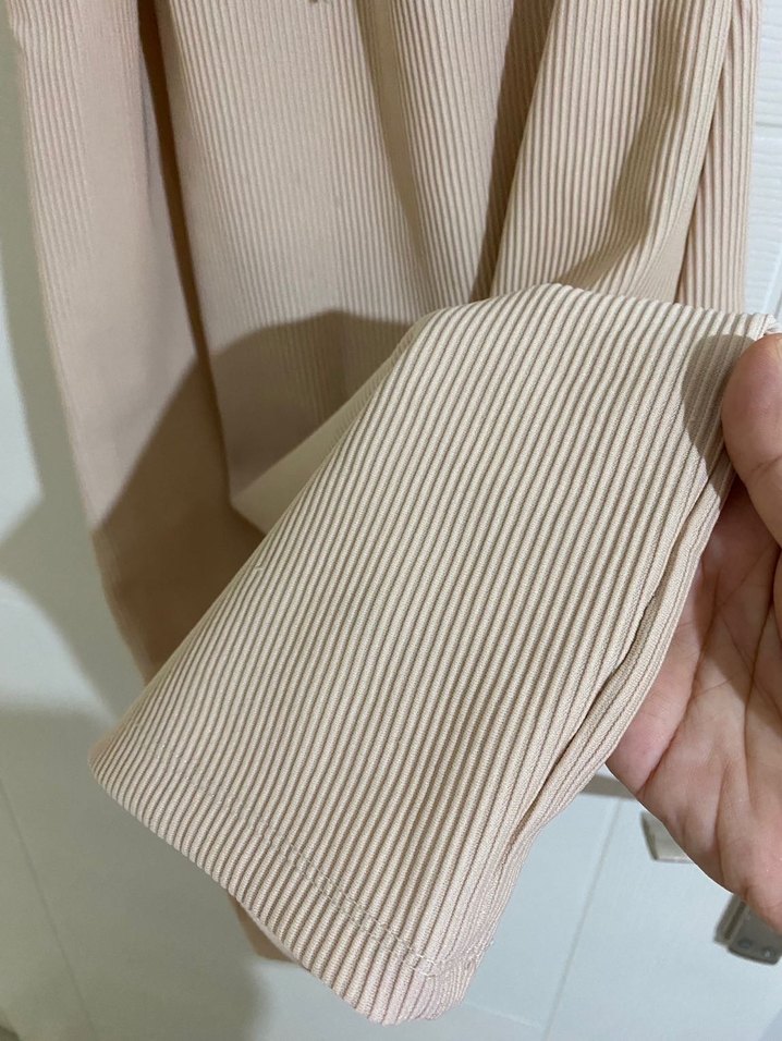 Bohem Fitilli Bej Mini Elbise - Görsel 5