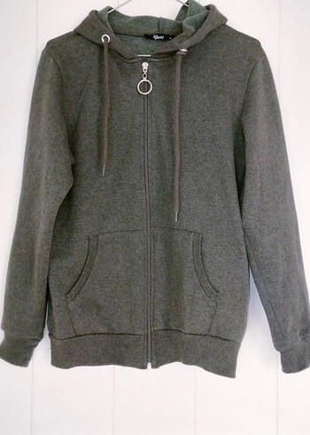 Haki İçi Polar Fermuarlı Sweat - Görsel 3