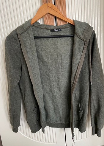 Haki İçi Polar Fermuarlı Sweat - Görsel 2