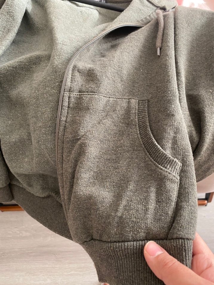 Haki İçi Polar Fermuarlı Sweat - Görsel 4